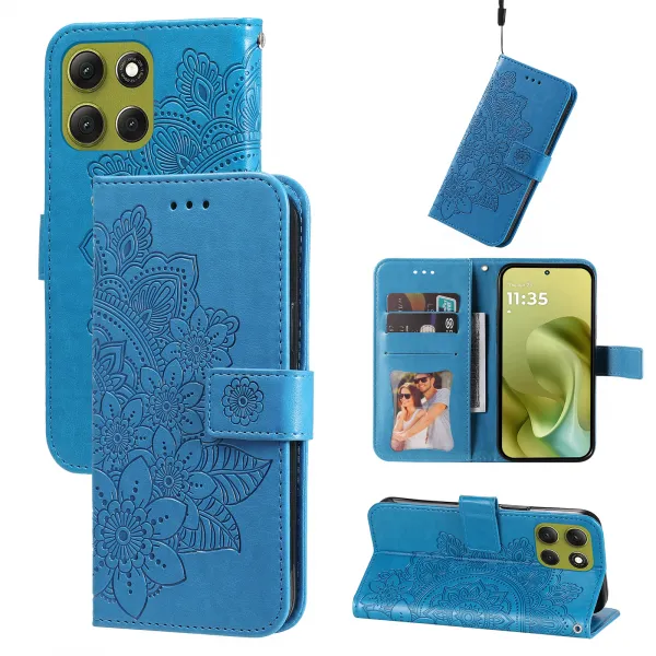 ART MANDALA Peňaženkový obal pre Motorola Moto G86 5G modrý