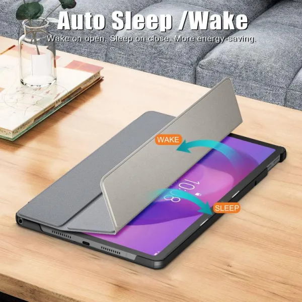 LEATHER Zaklápací kryt pre Lenovo Idea Tab 11 / Tab K11 Gen2 šedý