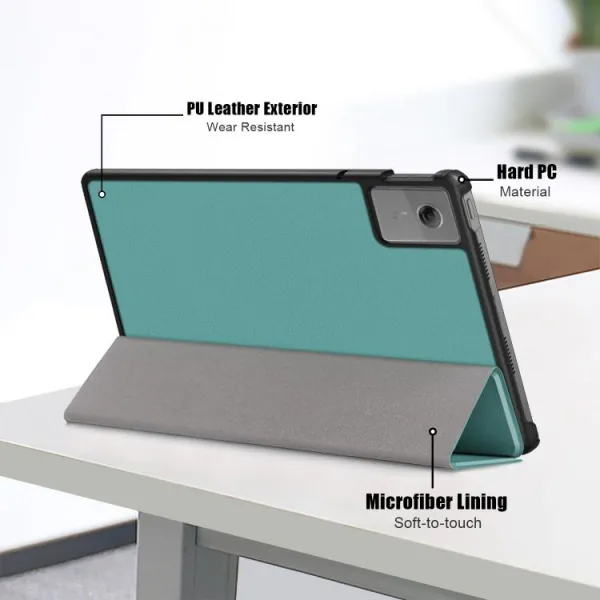 LEATHER Zaklápací kryt pre Lenovo Idea Tab 11 / Tab K11 Gen2 zelený