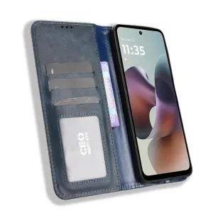 BUSINESS Peňaženkový obal pre Motorola Moto G56 5G modrý