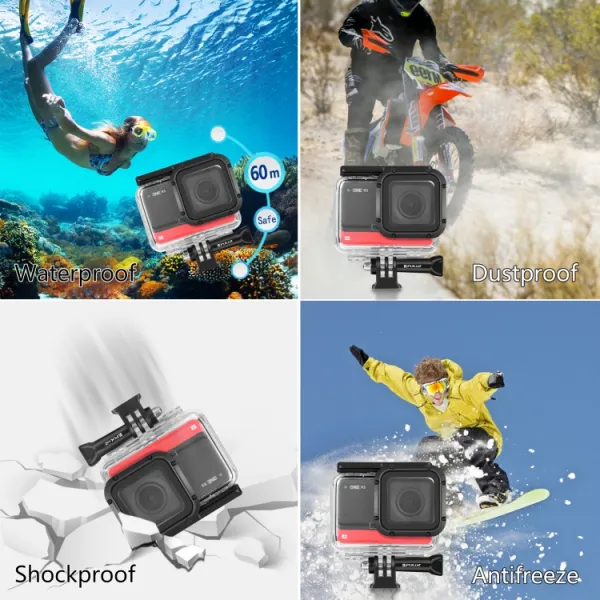 PULUZ 60M Vodotesný obal pre Insta360 One RS (4K Edition) priehľadný