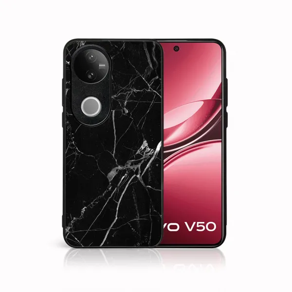 MY ART Ochranný kryt pre Vivo V50 5G BLACK MARBLE (142)