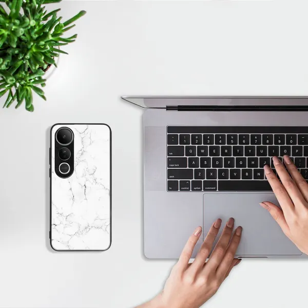 MY ART Ochranný kryt pre Vivo V50 Lite WHITE MARBLE (144)