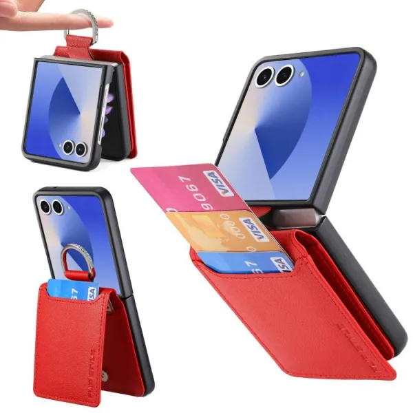 CARD Kryt s priehradkami pre karty Samsung Galaxy Z Flip7 5G červený