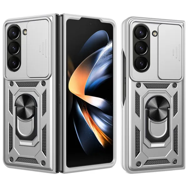 RING CAMERA Kryt s držiakom pre Samsung Galaxy Z Fold7 5G strieborný