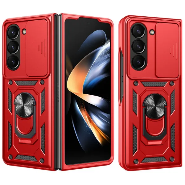 RING CAMERA Kryt s držiakom pre Samsung Galaxy Z Fold7 5G červený