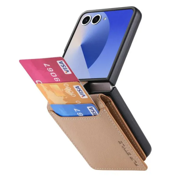 CARD Kryt s priehradkami pre karty Samsung Galaxy Z Flip7 5G svetlohnedý