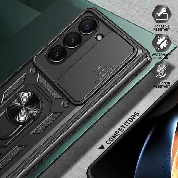 RING CAMERA Kryt s držiakom pre Samsung Galaxy Z Fold7 5G strieborný