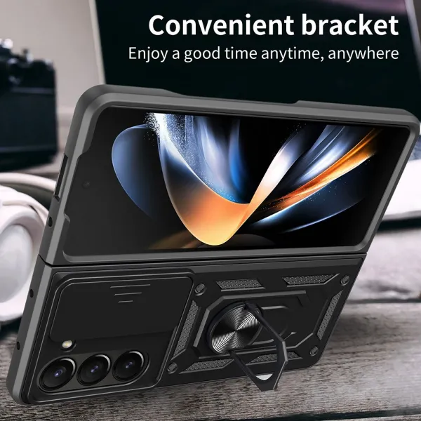 RING CAMERA Kryt s držiakom pre Samsung Galaxy Z Fold7 5G strieborný