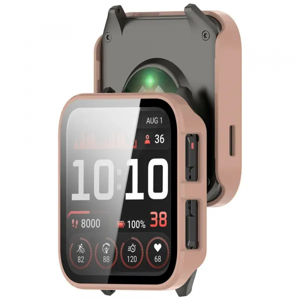 PC FULL COVER Plastový kryt so sklom pre Garmin Venu X1 ružový