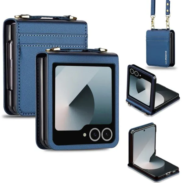 IMEEKE L1 Puzdro s remienkom pre Samsung Galaxy Z Flip7 5G modré