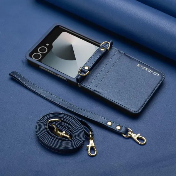 IMEEKE L1 Puzdro s remienkom pre Samsung Galaxy Z Flip7 5G modré