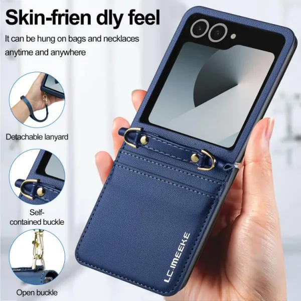 IMEEKE L1 Puzdro s remienkom pre Samsung Galaxy Z Flip7 5G modré