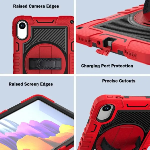 SOLID Odolný obal pre Xiaomi Redmi Pad 2 čierno-červený