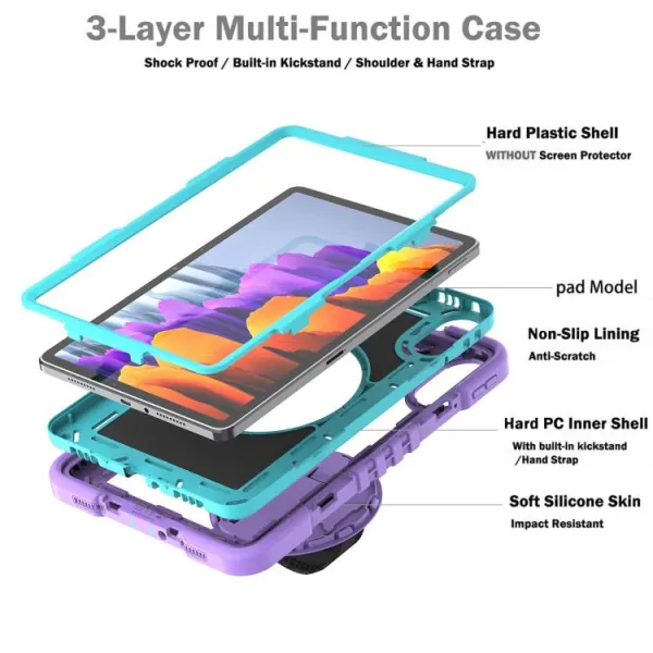 SOLID Odolný obal pre Xiaomi Redmi Pad 2 modro-fialový