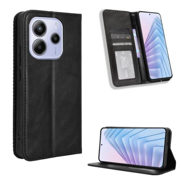 BUSINESS Peňaženkové puzdro pre Xiaomi Redmi Note 14 (EU verzia 164.8mm) čierne