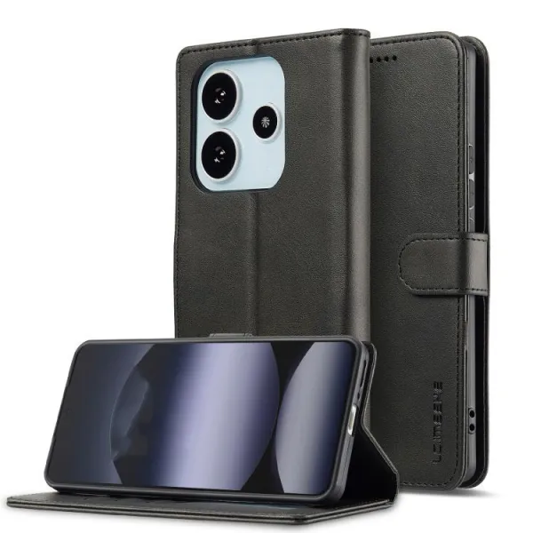 IMEEKE Peňaženkový obal pre Xiaomi Redmi Note 14 (EU verzia 164.8mm) čierny
