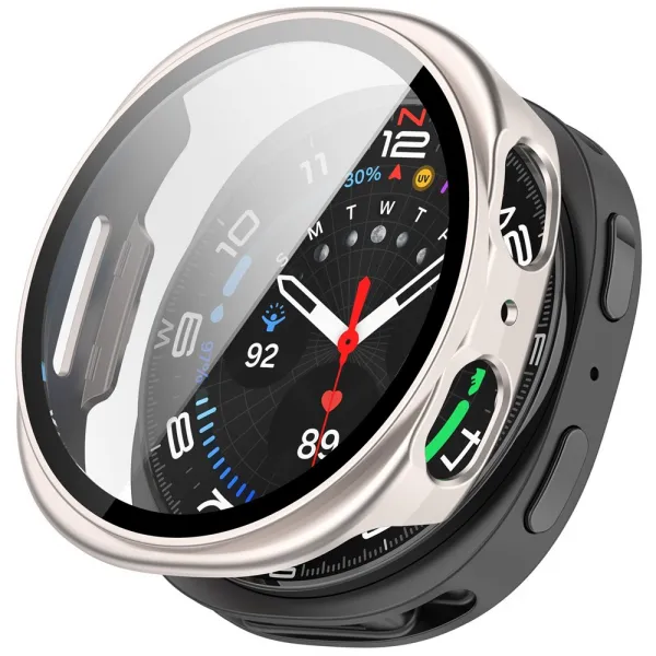 PC FULL COVER Plastový kryt so sklom pre Samsung Galaxy Watch8 40mm STARLIGHT