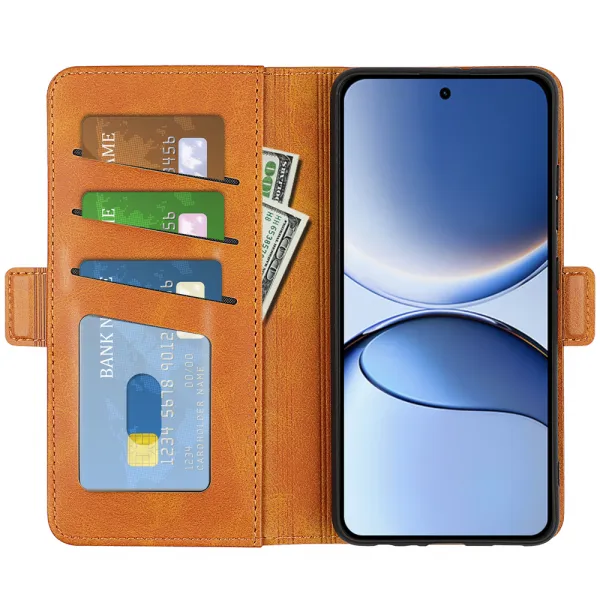 SIDE Peňaženkové puzdro pre Xiaomi Poco F7 svetlohnedé