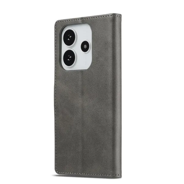 IMEEKE Peňaženkový obal pre Xiaomi Redmi Note 14 (EU verzia 164.8mm) šedý