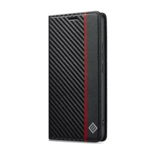 IMEEKE CARBON Peňaženkový obal pre Xiaomi Redmi Note 14 (EU verzia 164.8mm)