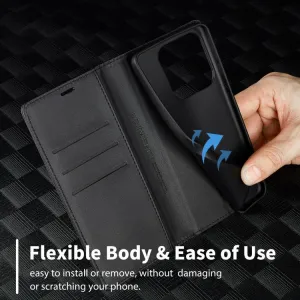 IMEEKE CARBON Peňaženkový obal pre Xiaomi Redmi Note 14 (EU verzia 164.8mm)