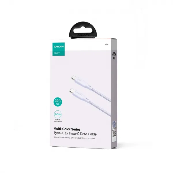 JOYROOM MULTI-COLOR S-A34 Kábel USB-C 60W ružový