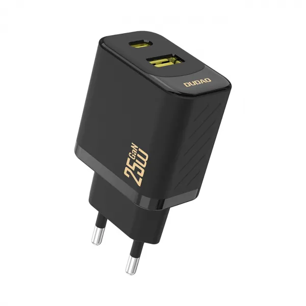 Dudao A26T GaN sieťová nabíjačka USB / USB-C 25W, čierna