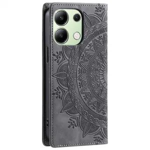 ART MANDALA Peňaženkový obal pre Xiaomi Redmi Note 13 šedý