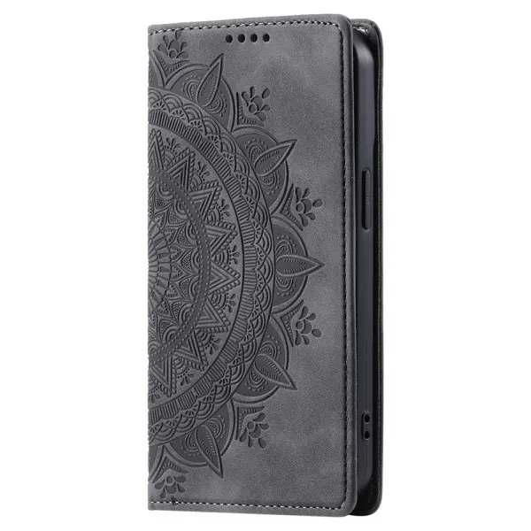 ART MANDALA Peňaženkový obal pre Xiaomi Redmi Note 13 šedý