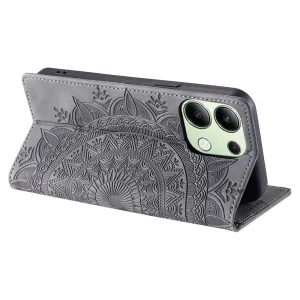 ART MANDALA Peňaženkový obal pre Xiaomi Redmi Note 13 šedý