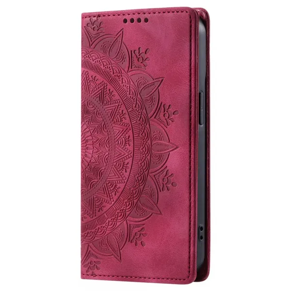 ART MANDALA Peňaženkový obal pre Xiaomi Redmi Note 13 červený
