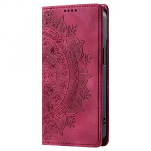 ART MANDALA Peňaženkový obal pre Xiaomi Redmi Note 13 červený