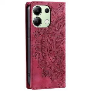 ART MANDALA Peňaženkový obal pre Xiaomi Redmi Note 13 červený