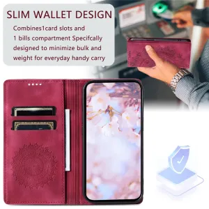 ART MANDALA Peňaženkový obal pre Xiaomi Redmi Note 13 červený