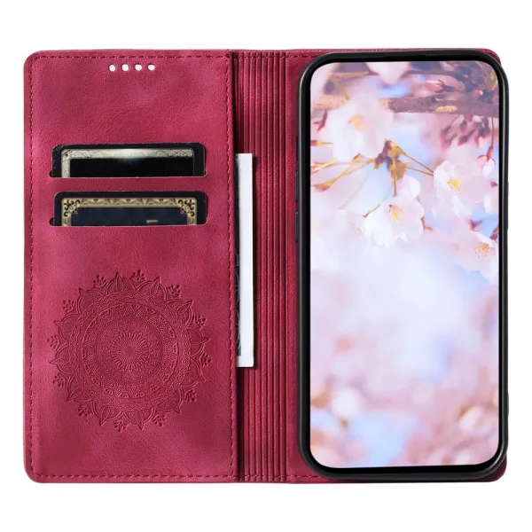 ART MANDALA Peňaženkový obal pre Xiaomi Redmi Note 13 červený