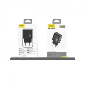 Dudao A26T GaN sieťová nabíjačka USB / USB-C 25W, čierna