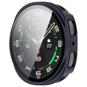 PC FULL COVER Plastový kryt so sklom pre Samsung Galaxy Watch8 40mm tmavomodrý
