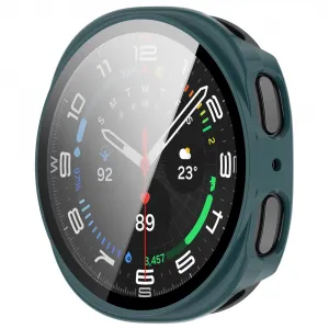 PC FULL COVER Plastový kryt so sklom pre Samsung Galaxy Watch8 44mm tmavozelený