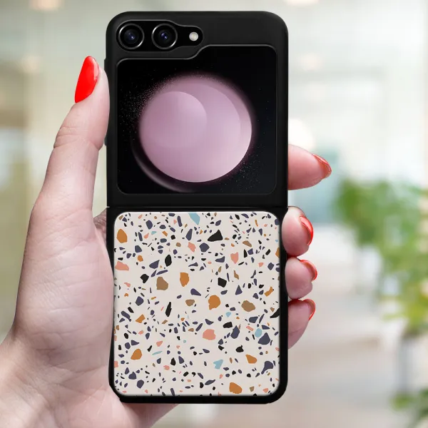 MY ART Ochranný kryt pre Samsung Galaxy Z Flip7 FE 5G / Flip6 5G BEIGE TERRAZZO (162)