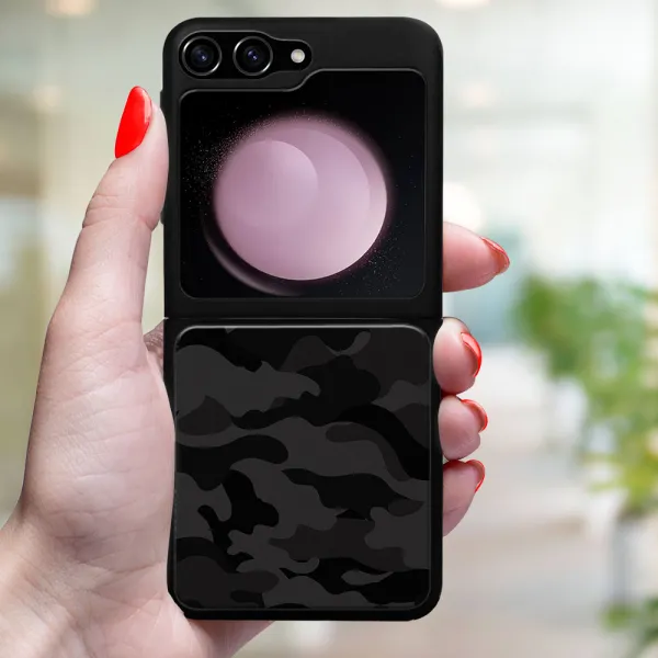 MY ART Ochranný kryt pre Samsung Galaxy Z Flip7 FE 5G / Flip6 5G BLACK CAMO (234)