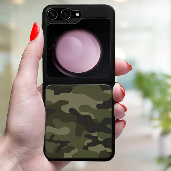 MY ART Ochranný kryt pre Samsung Galaxy Z Flip7 FE 5G / Flip6 5G GREEN CAMO (235)