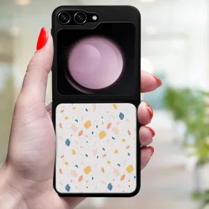 MY ART Ochranný kryt pre Samsung Galaxy Z Flip7 FE 5G / Flip6 5G ORANGE TERRAZZO (165)