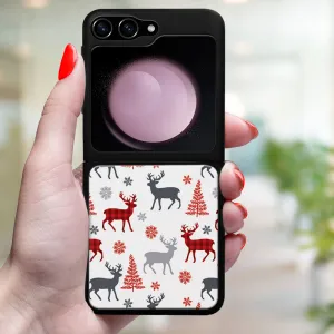 MY ART Kryt s vianočným dizajnom Samsung Galaxy Z Flip7 FE 5G / Flip6 5G DEER (068)