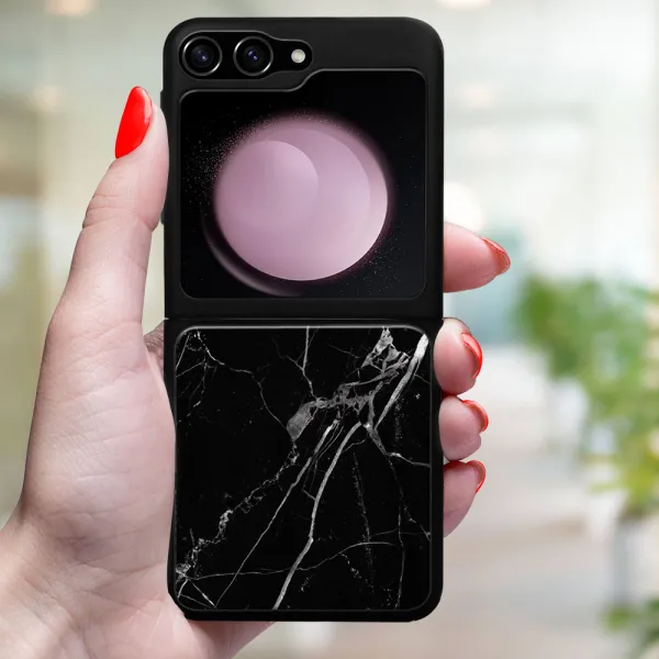 MY ART Ochranný kryt pre Samsung Galaxy Z Flip7 FE 5G / Flip6 5G BLACK MARBLE (142)