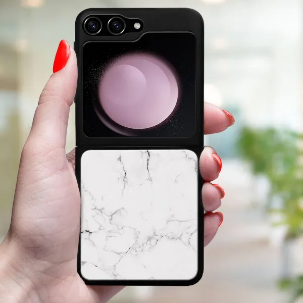 MY ART Ochranný kryt pre Samsung Galaxy Z Flip7 FE 5G / Flip6 5G WHITE MARBLE (144)