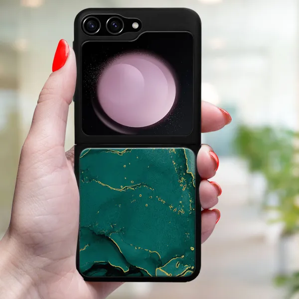 MY ART Ochranný kryt pre Samsung Galaxy Z Flip7 FE 5G / Flip6 5G GREEN MARBLE (145)