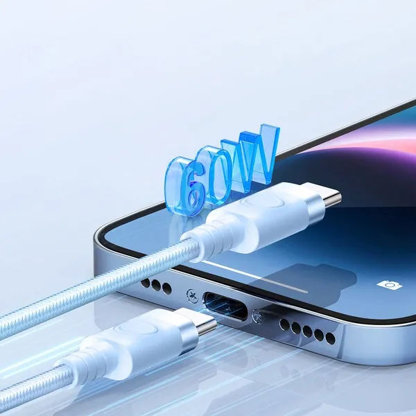 ORICO CDX 60W Rýchlo nabíjací kábel USB-C / USB-C modrý