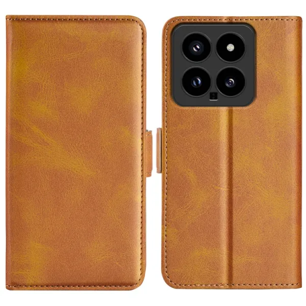 SIDE Peňaženkové puzdro pre Xiaomi 14 svetlohnedé