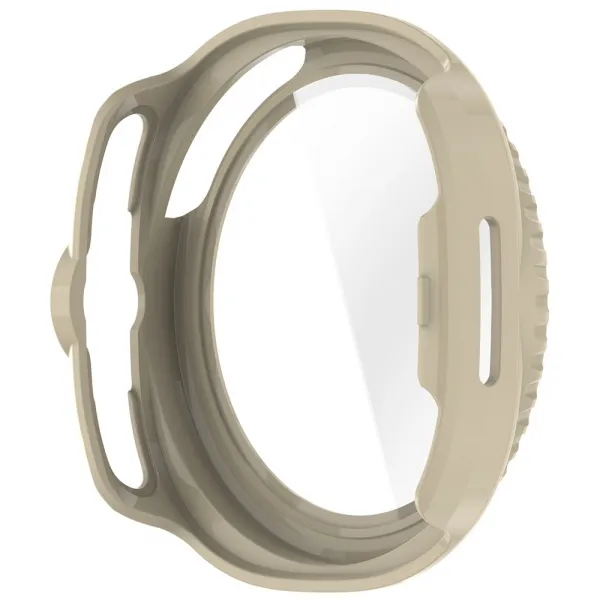 PC FULL COVER Plastový kryt so sklom pre Samsung Galaxy Watch8 Classic 46mm IVORY